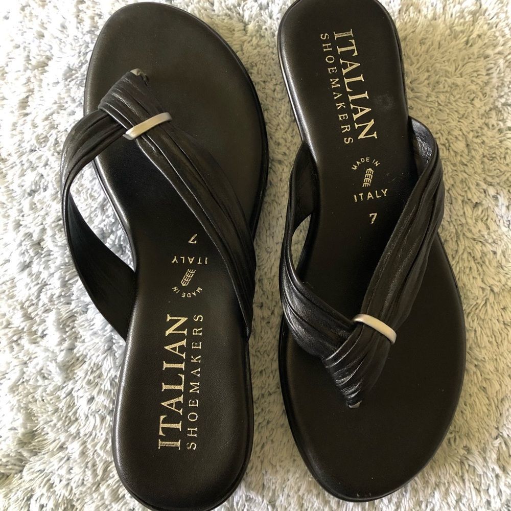 Italian shoemaker slip on sandals size 7